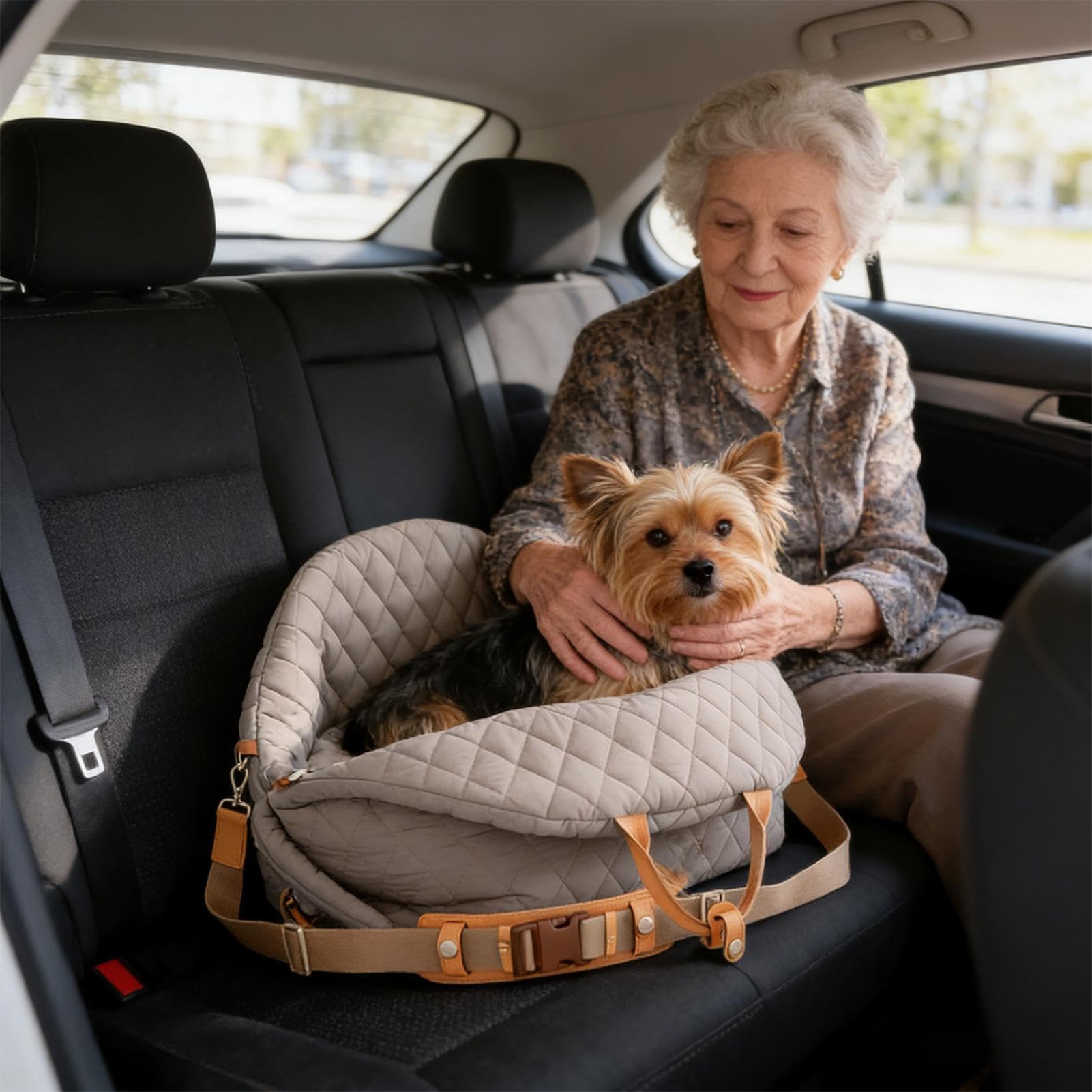 Sitzerhöhung für Auto, für Hunde – weiches Bett mit verstellbarem Gurt, Autositz für Pit Hund Transporter – für Pit Tier Katze Camping Reise Road Trip Fahrzeug SUV