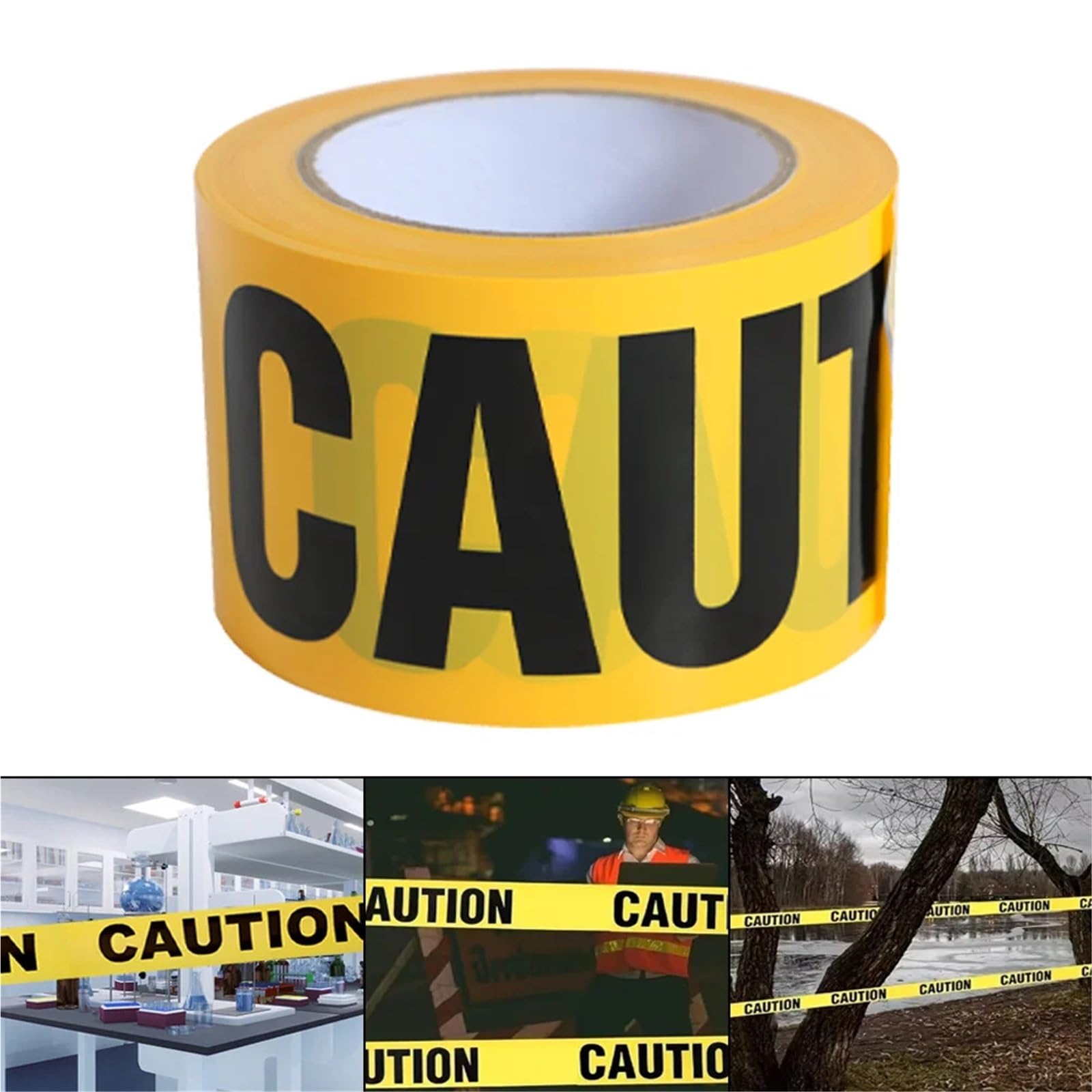 Cinta de advertencia emergencia (3 rollos) for aislamiento, cinta peligro, seguridad for construcción alta resistencia Para Señalización Seguridad