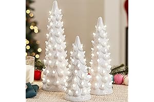 Best Choice Products Set of Pre-Lit Ceramic Christmas Trees for Decoration