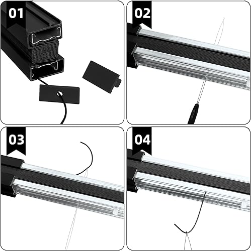 Miniatura 7 de NOVINO Kit de reparación de persianas plisadas para autocaravana, kit de encordado para ventana de día y noche, color negro