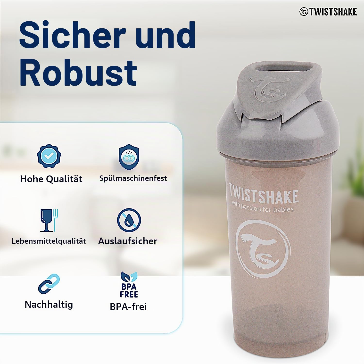 Twistshake Straw Cup | Baby-Schnabeltasse mit Strohhalm - 360 ml | Auslaufsichere Babywasserflaschen… – Ansicht 4