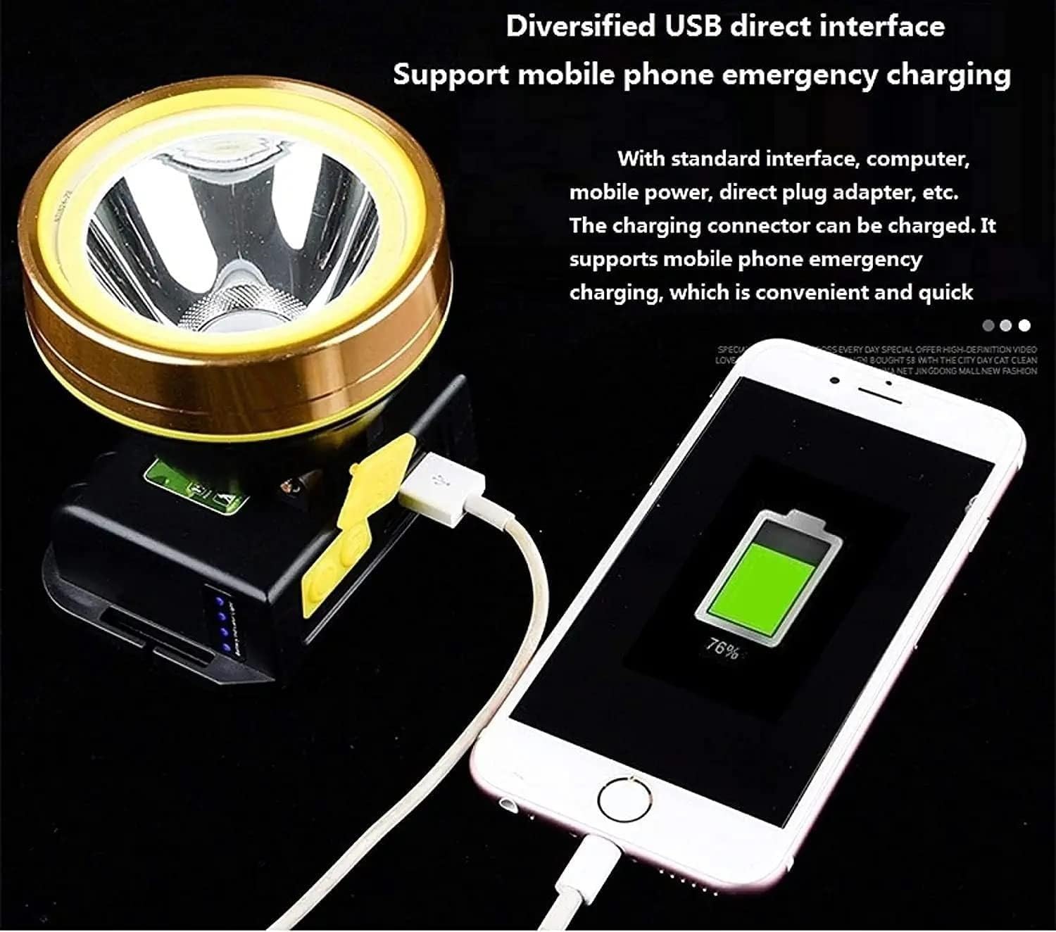 BArobo Torcia Frontale a LED Ricaricabile, Lampada Frontale con sensore di Movimento, Impermeabile, LED Bianco Brillante e Luce Blu for Corsa, Campeggio, Escursionismo e Altro, la Scelta Ideale