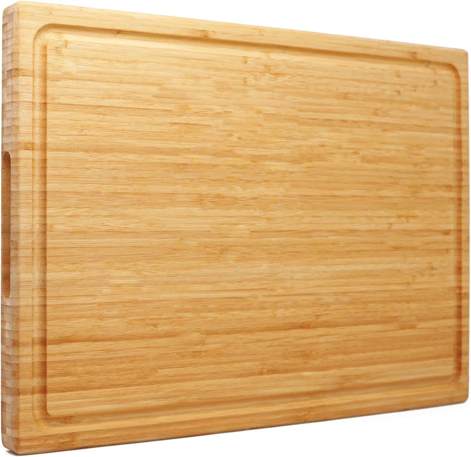 Utoplike XXXL Bamboo Cutting Board(61 x 40.6 x 3.2 cm), Extra Large Wooden Chopping Board for Turkey, Meat, Vegetables, BBQ, Double-Sided Use, Over the Sink Chopping Block with Handle and Juice Groove