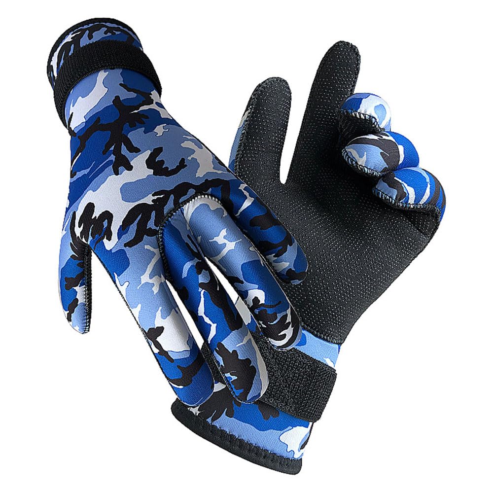 Tauchhandschuhe 3MM Neopren-Tauchhandschuhe, rutschfeste warme Unterwasserhandschuhe, Schnorcheln, Schwimmen, Angeln, Tauchhandschuhe Neoprenhandschuhe (Color : C, Size : XL)