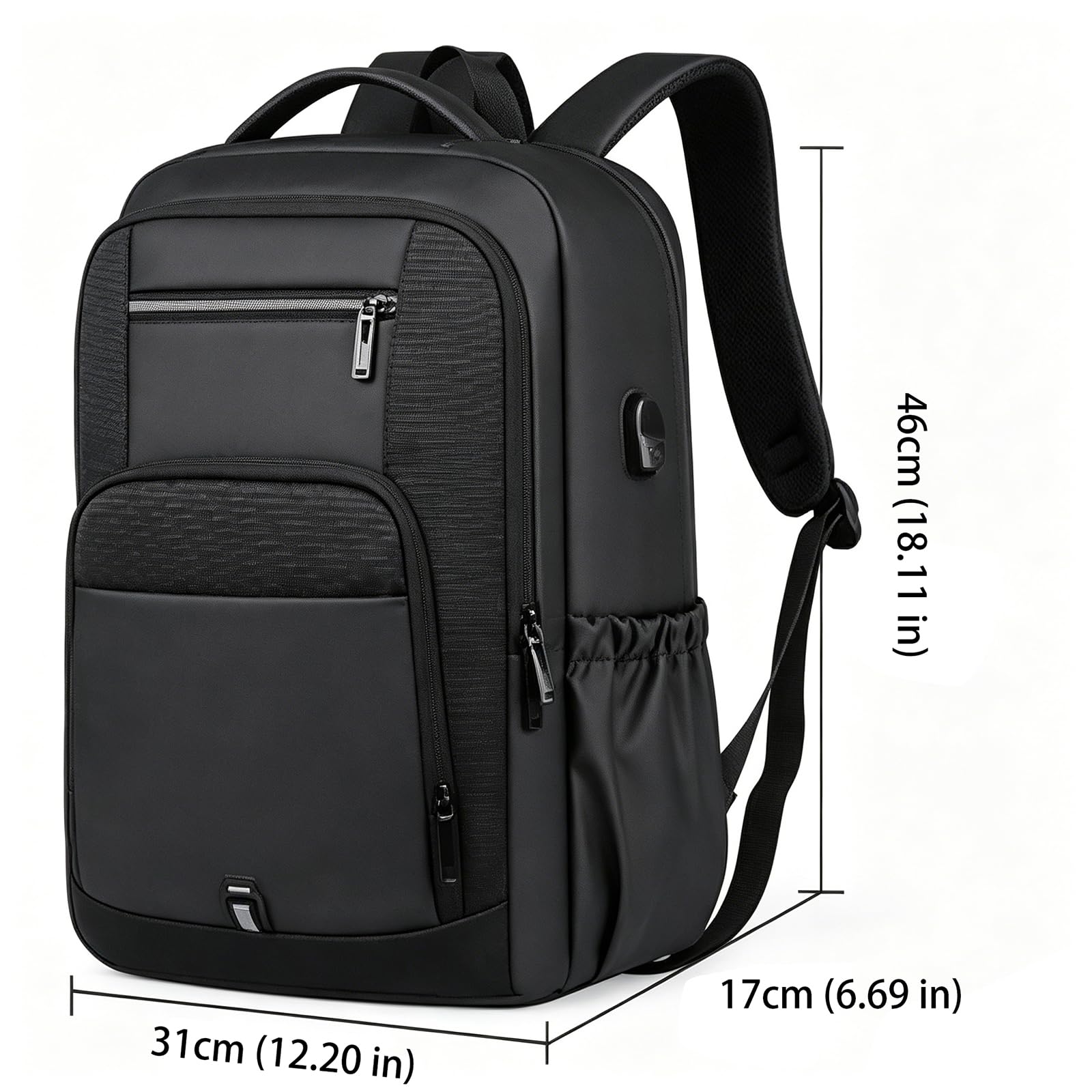 16 calowy wodoodporny plecak na laptop Oxford i torebka na komputer, 20-35L Business Casual Daypack z pasami poduszkowymi powietrznymi,Starry Gray