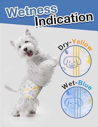 Miniatura 9 de Dono Pañales desechables para perros machos, 24 piezas envolturas desechables súper absorbentes para perros pequeños a grandes con indicador de