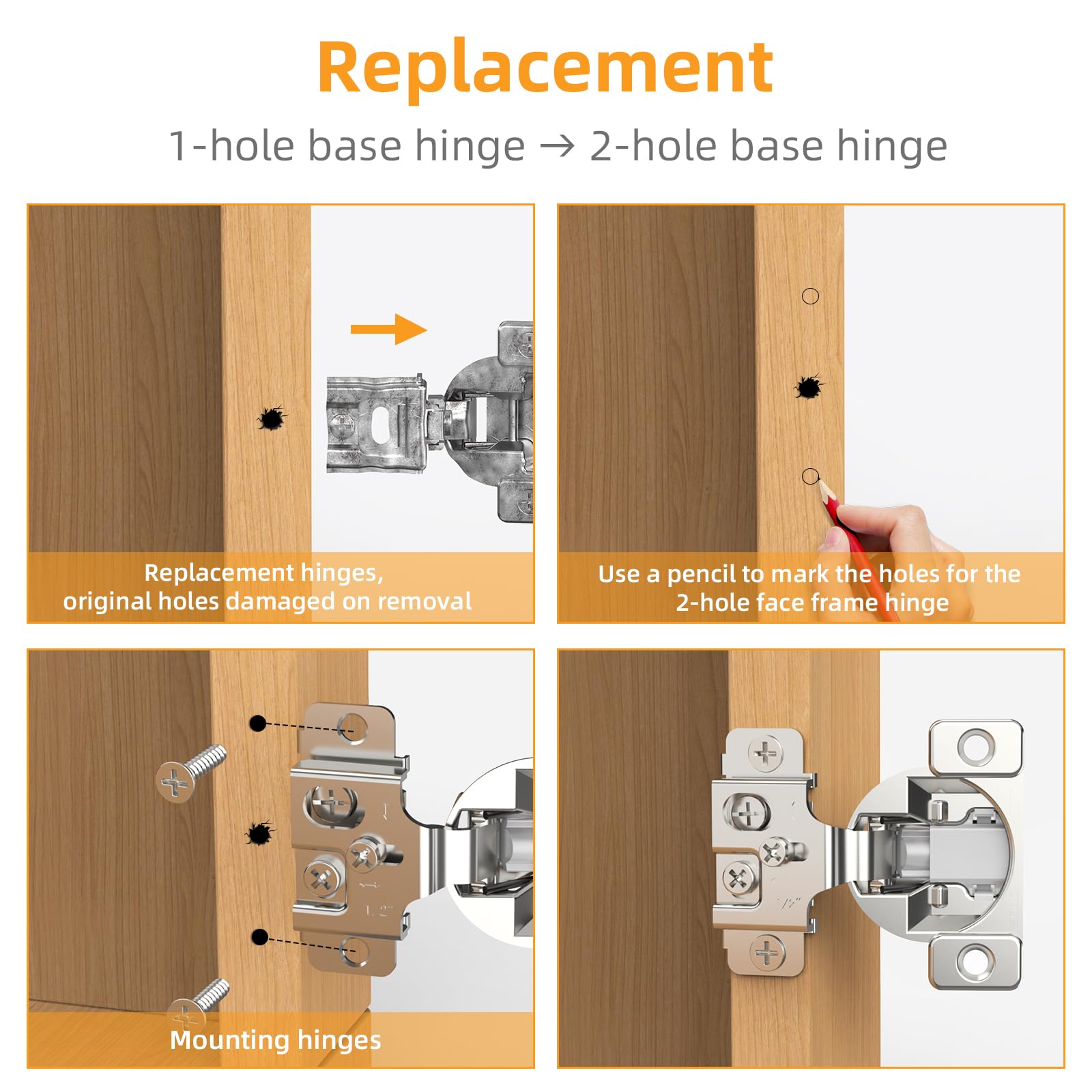 Chibery Soft Close Cabinet Hinges - 10 Pack -3
