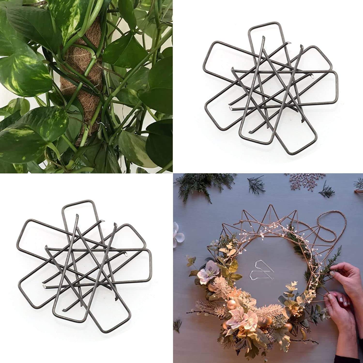 100 Pcs Floral U-Pins - 1.7 Inch Stainless Steel Plant Pins For Wreaths, Bouquets & DIY Crafts