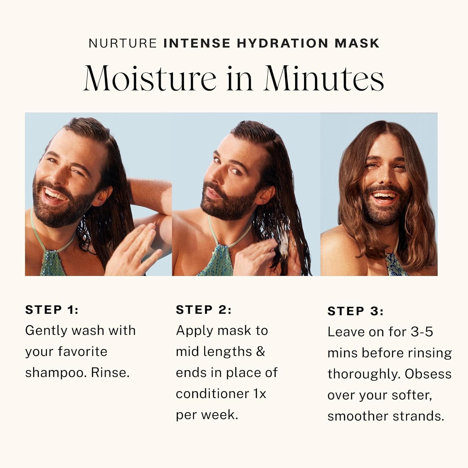 JVN Nurture Intense Hydration Mask | New & Improved | Hydrating Treatment For Smooth, Silky, Nourished Hair (8 Fl Oz)
