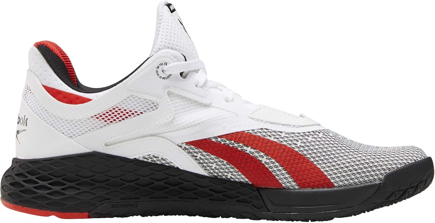 Reebok Womens Nano X Fitness Gym Running Shoes 6.5 White/Black/Instinctive Red