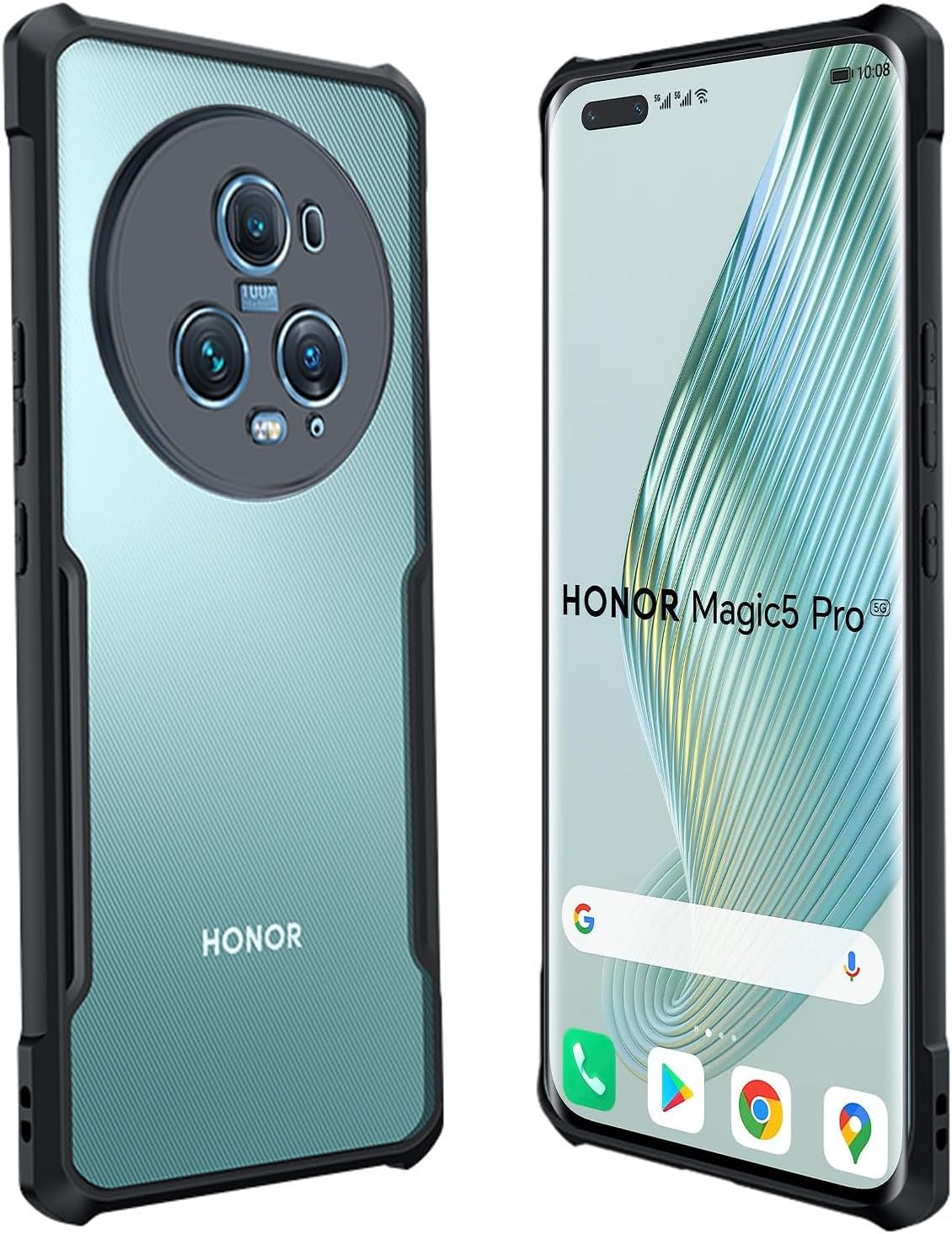 Case Compatible with Honor Magic 5 Pro 5G, [Droproof] [Sweat-Proof] [Fingerprint-Proof] Shockproof Protective Phone Case Fits Honor Magic 5 Pro 5G,Black