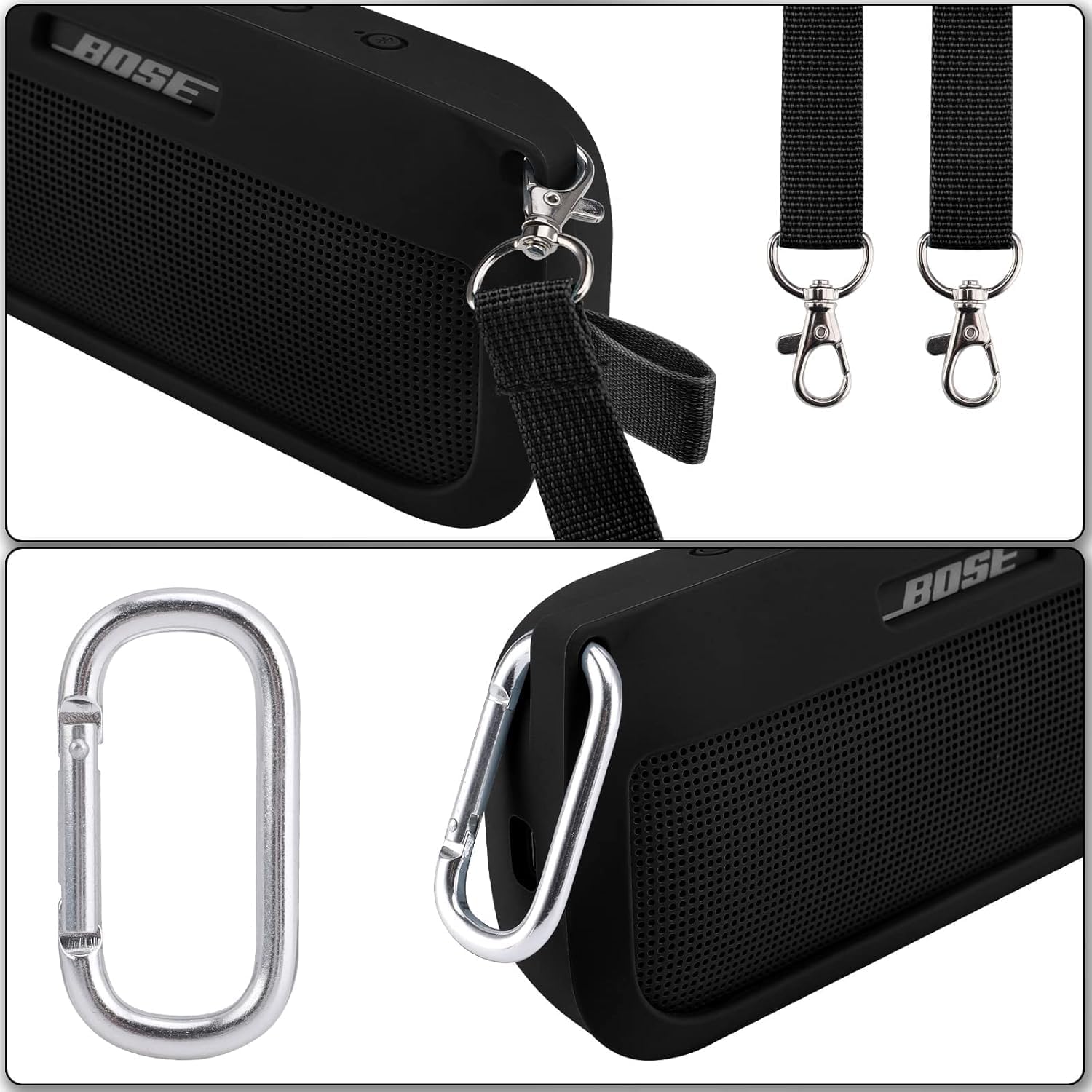 co2CREA Soft Silicone Case Replacement for Bose SoundLink Flex Bluetooth Portable Speaker (Silicone Case, Black Case) - Image 4