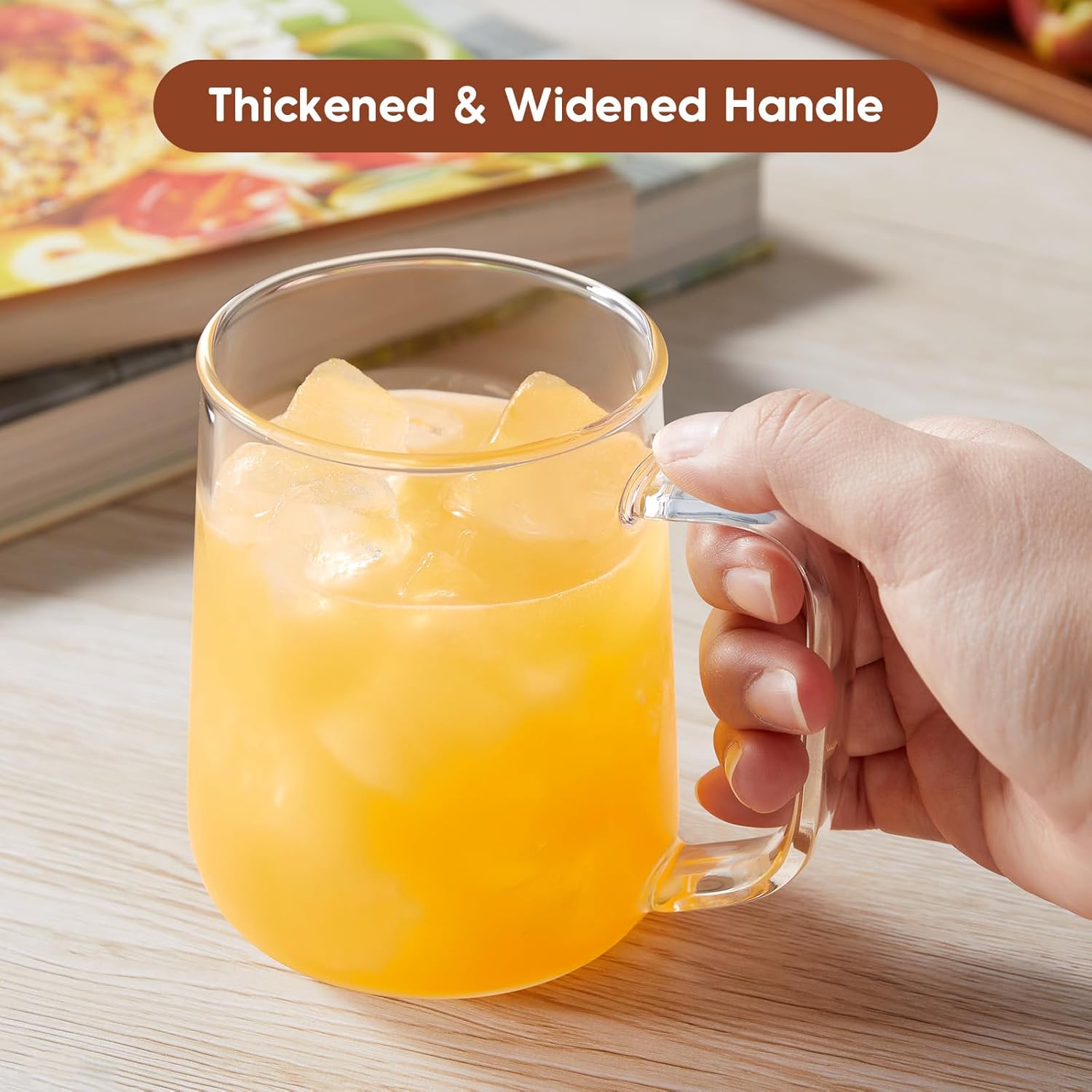 Large Glass Coffee Mugs, 20 oz Glass Coffee Cups Set of 2, Clear Borosilicate Glass Mugs with Handles for Cappuccino, Tea, Latte, Hot/Cold Beverages, Wine, Americano thumbnail