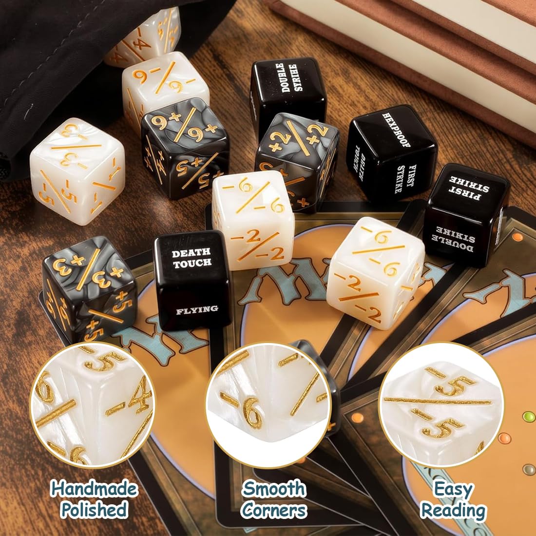 48 MTG Würfel Zähler Set Token Counter Acryl gezinkte Würfel für Magic the Gathering Kartenspiel Zubehör