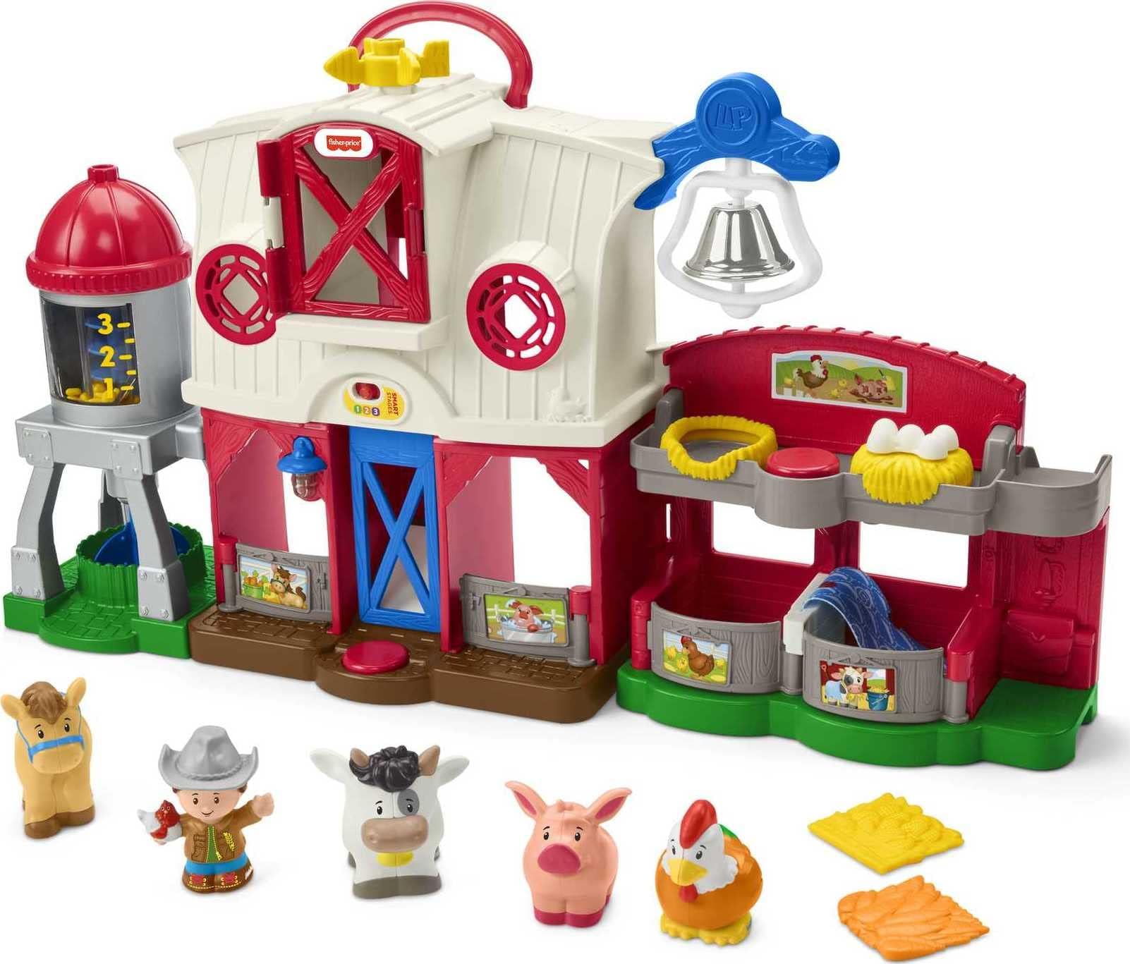 Little People Caring for Animals Farm Electronic Interactive playset with Smart Stages Learning Songs for Toddlers Ages 1 and up (Amazon Exclusive)