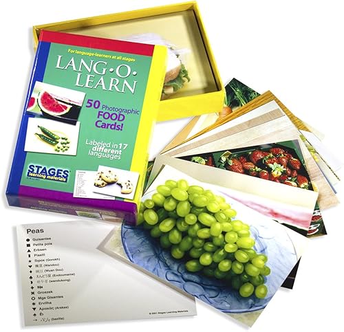 Miniatura 3 de Stages Learning Materials Lang-O-Learn ESL Vocabulario de alimentos Tarjetas de fotos Flashcards para inglés español francés alemán italiano chino