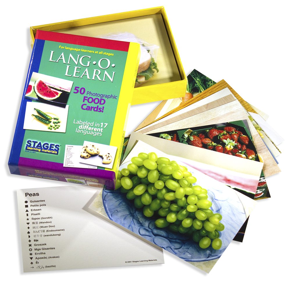 Stages Learning Materials Lang-O-Learn ESL Food Vocabulary Photo Cards Flashcards for English, Spanish, French, German, Italian, Chinese, Korean +More - Image 3