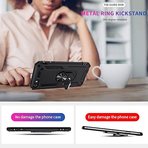 Miniatura 8 de ULAK Funda compatible con iPod Touch 765 con 2 protectores de pantalla HD, híbrida resistente a prueba de golpes con soporte integrado para iPod