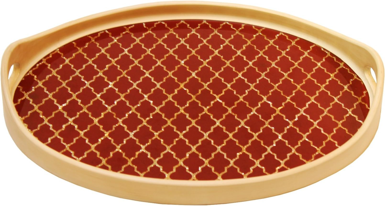 Artista Home Rabat Oval Tray, Orange Finish