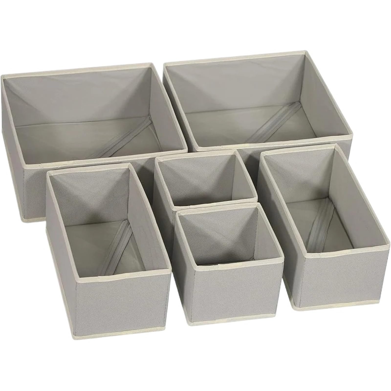 ZHSOAO 6 Pcs Foldable Cloth Storage Boxes Organizer Bins Dividers Clothes Underwear Socks Drawer Closet Dresser Bedroom Office for Bras, Socks, Underwear