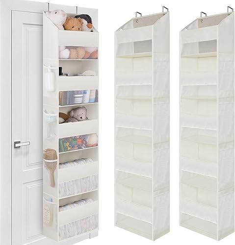 GRANNY SAYS Paquete de 2 organizadores de 5 estantes sobre la puerta, organizador de puerta colgante con 5 bolsillos de gran capacidad y 8 bolsillos