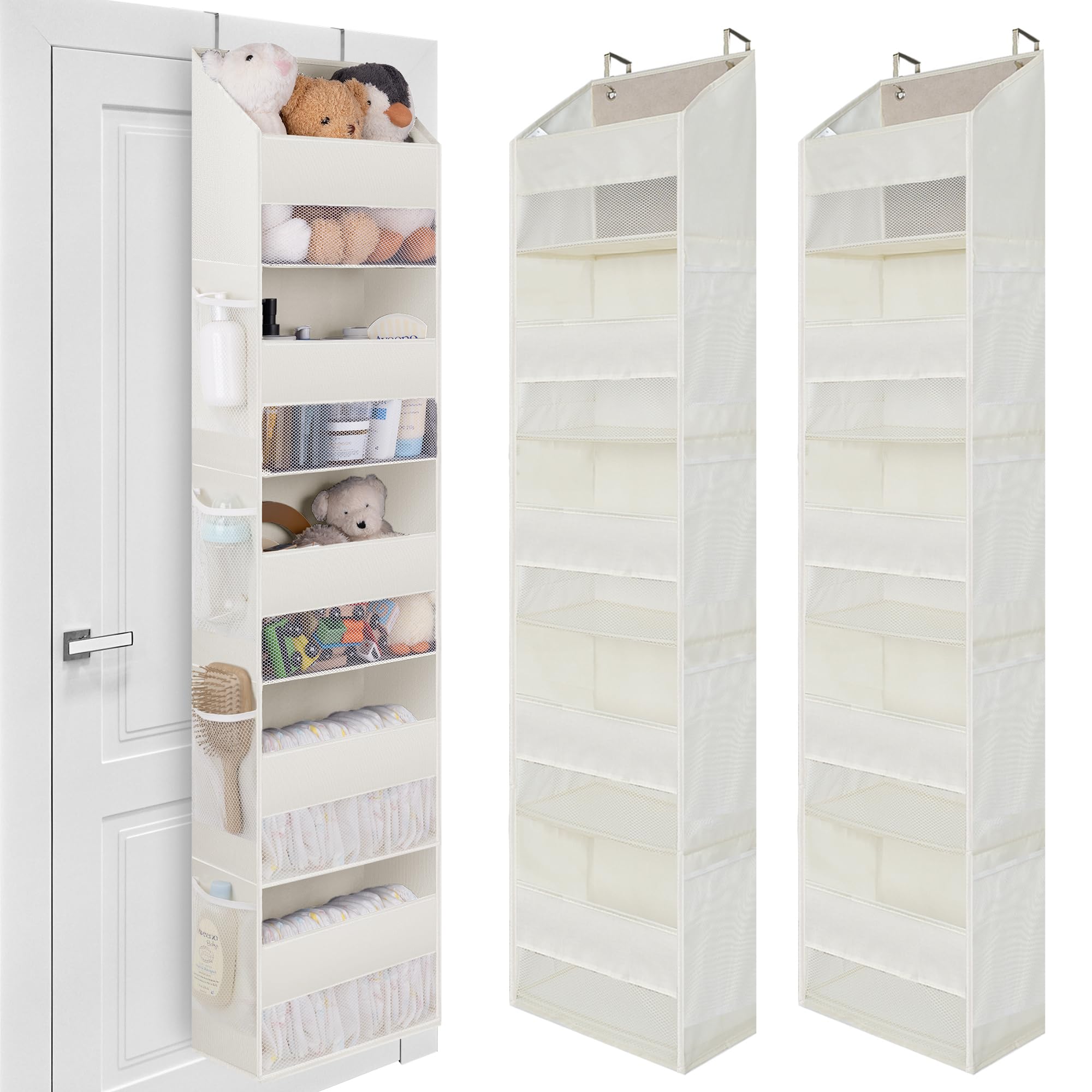 GRANNY SAYS Over the Door Organizer, 5-Shelf Behind the Door Storage with 8 Pockets and Clear Window, Anti Tilt 45lb Large Capacity Hanging Storage