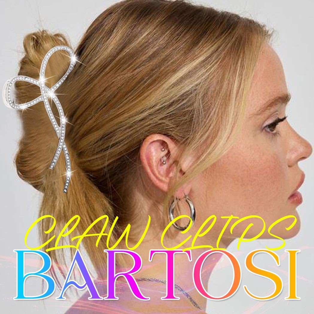 BARTOSI Bow Claw Clips Gold Metal Hair Clips Medium Hair Claw Hair Accessories for Women and Girls (Pack of 2) - Image 7