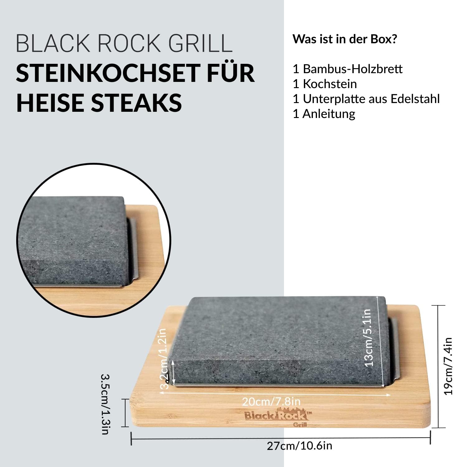 Black Rock Grill Hot Stone Kochen Lavastein - Steaksteine Hot Stone Kochen, Steak Grill, Kochstein