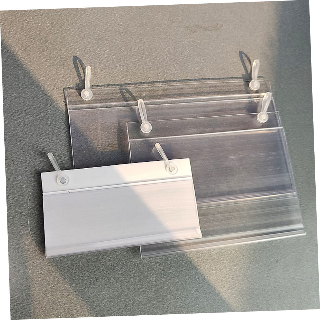 Portaetichette Prezzo Sospesi 40 Pezzi in Pvc per Esposizione | Visualizzazione Chiara, Design Semplice, per Cartelli Pubblicitari e Prodotti in Negozio