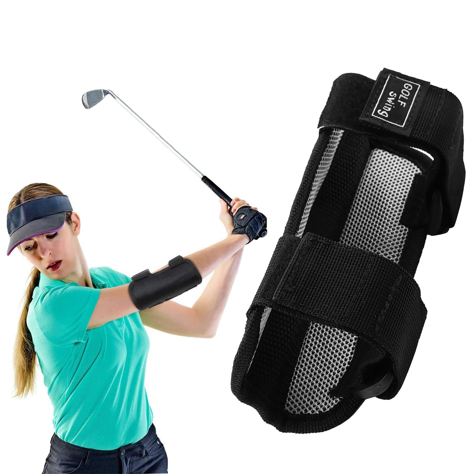 LHGWATGolf Swing Training Aid, Golf Exercises Aid for Beginners, Nylon Golf  Wrist Hinge Trainer Easy Posture Straight Arm Golf Swing Trainer for Golf