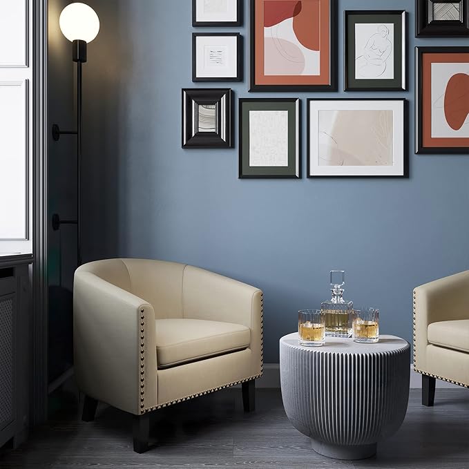 Sillón Acogedor Lounge Tela Beige miniatura 5