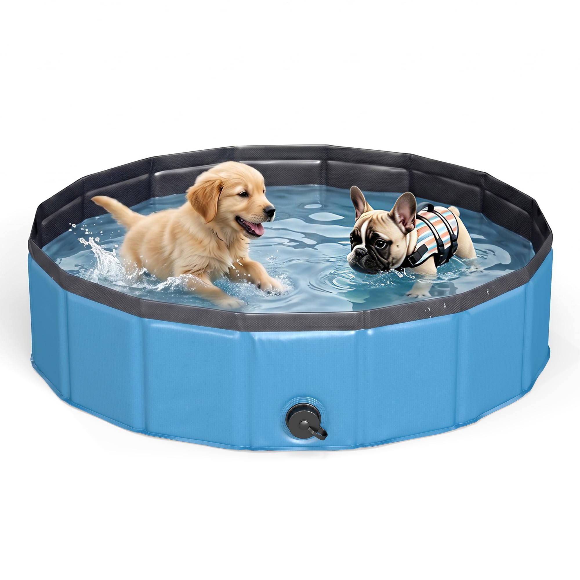 Hundepool aus verdicktem und strapazierfähigem PVC, stabiles und rutschfestes Planschbecken für den Garten und Outdoor-Bereich（80×20cm）