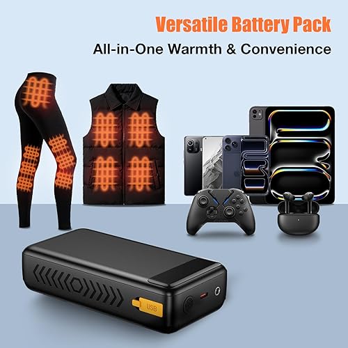 Miniatura 9 de Batería de 7.4V 5V 25000mah para Veats Calefaccionados, Chaquetas para ORORO, Venustas, Batería recargable para chalecos de calefacción, chaquetas,