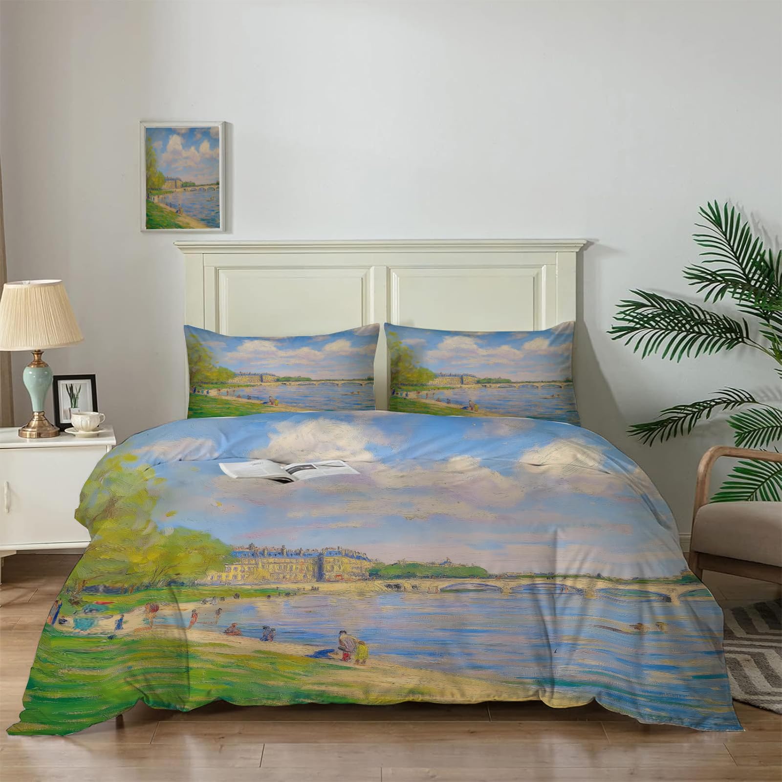Housse de couette 3D peinture à l'huile parure de lit microfibre de prestige