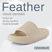 Vista 3 de CUSHIONAIRE Sandalias Feather de EVA para Mujeres Cómodas Pantuflas Deslizables para Mujeres, Zapatos de Ducha para Interiores y Exteriores