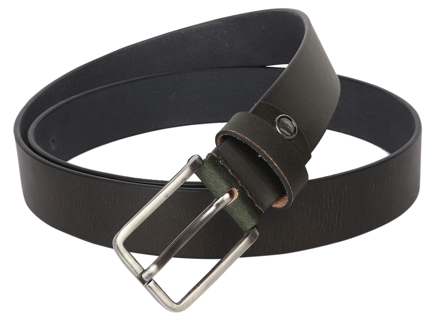 NANDY Men's Pure-Leather Belt Casual & Formal (Size 28 Green)