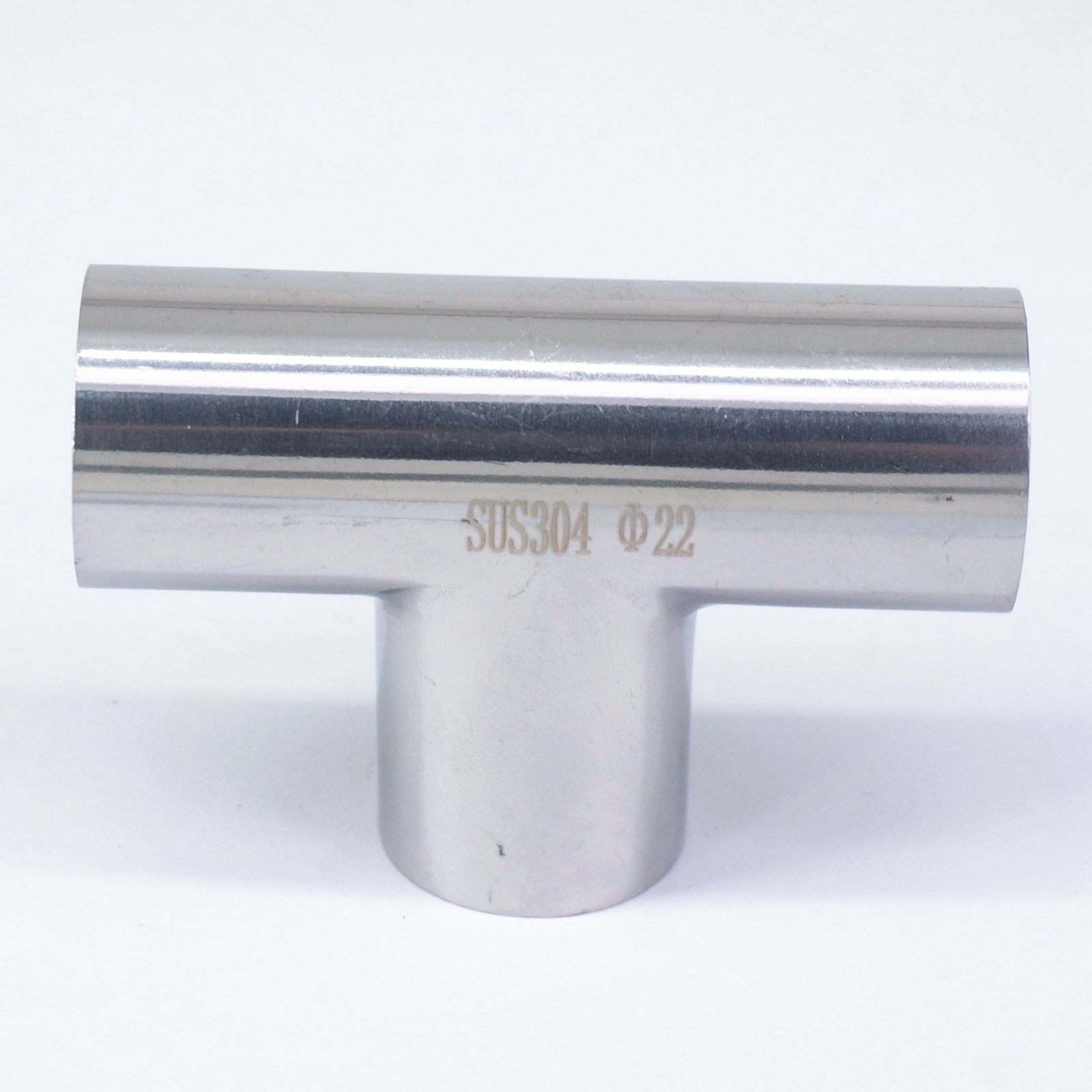 Sorekarain 22mm O/D 304 Stainless Steel Sanitary Weld Tee Connector Pipe Fitting