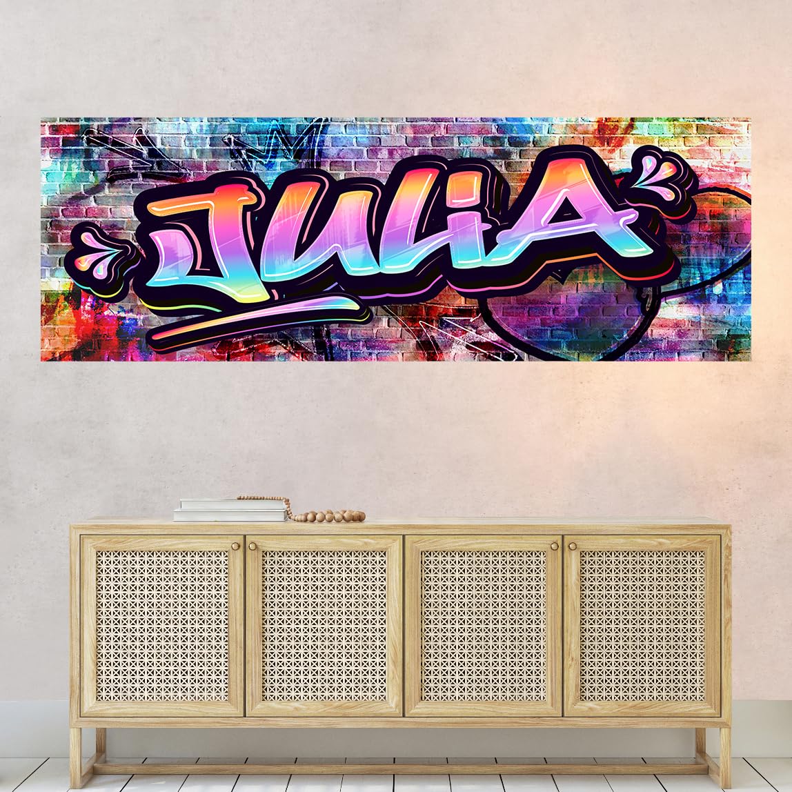 Poster Personnalisé Prénom Style Graffiti Tjapalo® - Déco Chambre Ado - Affiche Murale Street Art