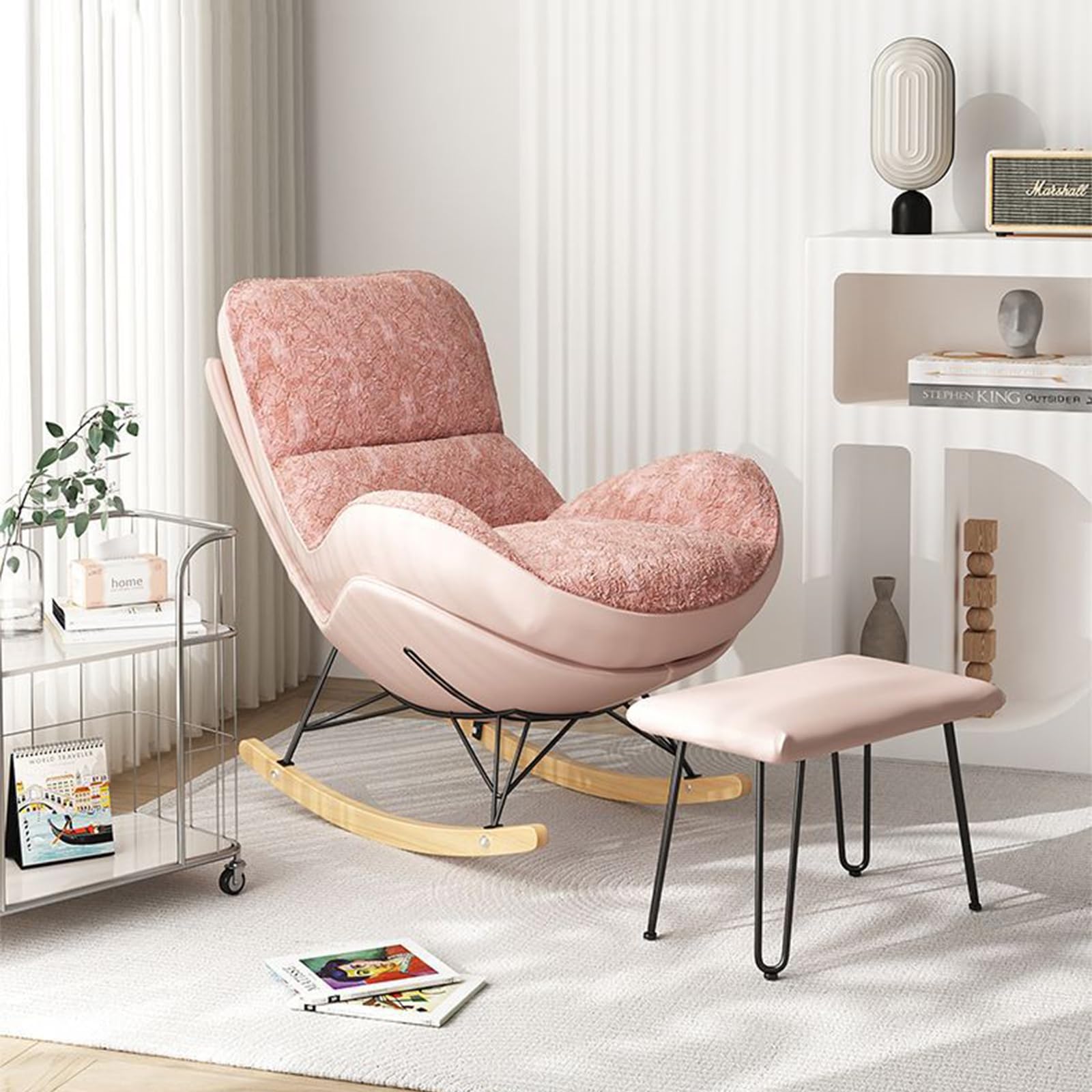 Cameretta Stanzetta Poltroncina Morbida Sedia A Dondolo Per