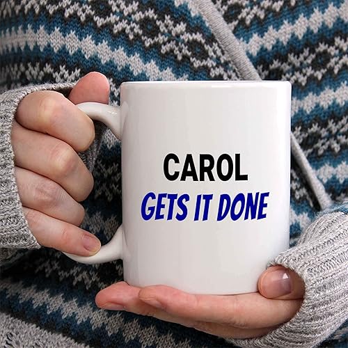 Miniatura 2 de Carol Gets It Done Taza de café – Taza de cerámica personalizada con nombre, taza personalizada, regalo de cumpleaños/Navidad, regalo de vacaciones,
