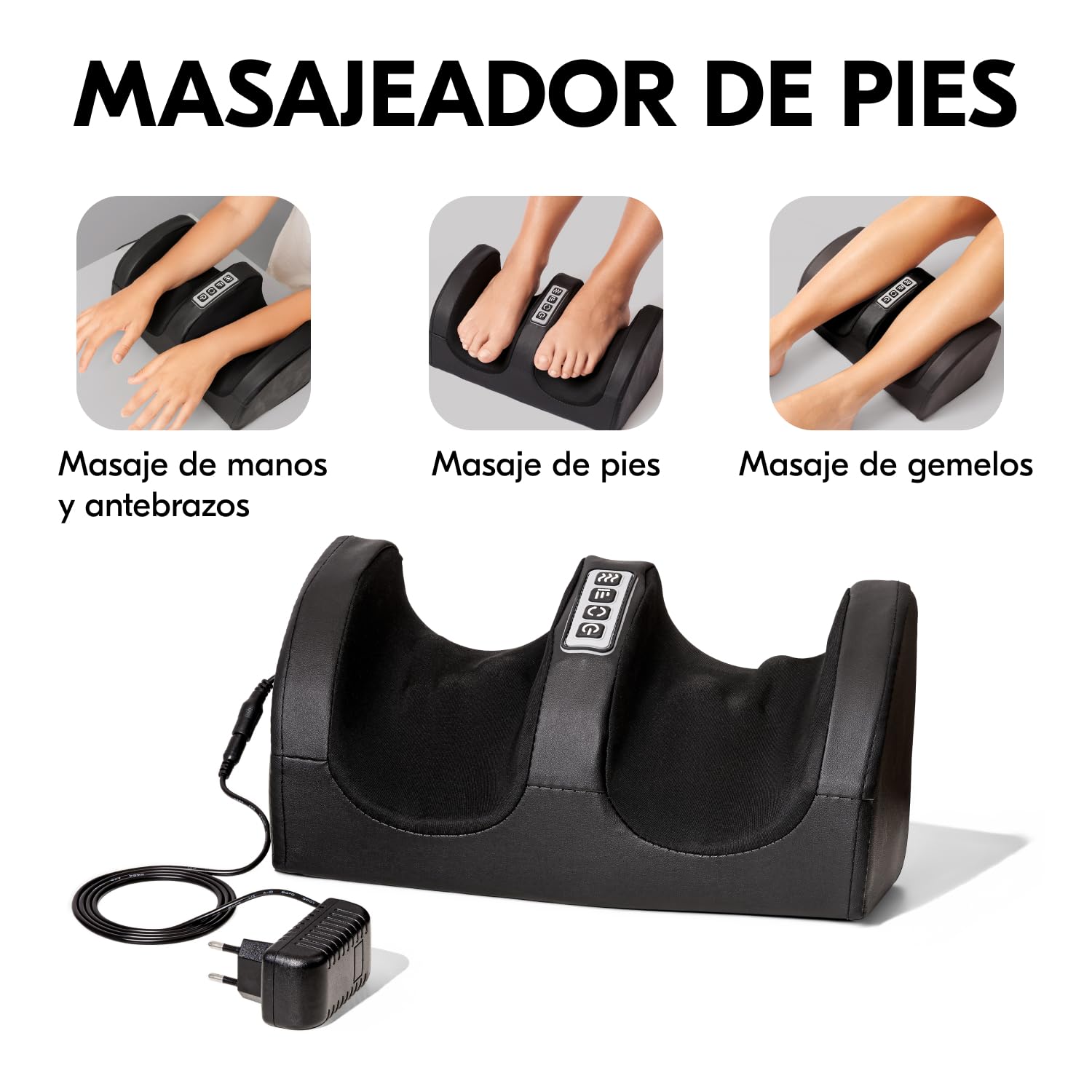 Masajeador de Pies Shiatsu con Calefacción, Masajea los Músculos de Piernas y Pies, Masajeador de Pies con Rodillos de Masaje, Regalo Original.