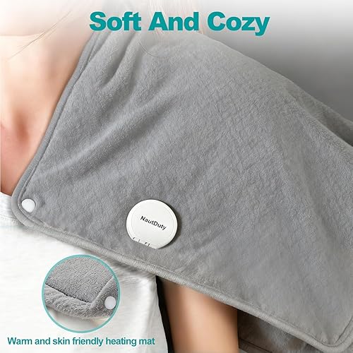 Miniatura 6 de Almohadilla térmica extra grande y calentador de pies 2 en 1, almohadilla térmica XXL de 21 x 33 pulgadas para calentamiento de espalda, vientre