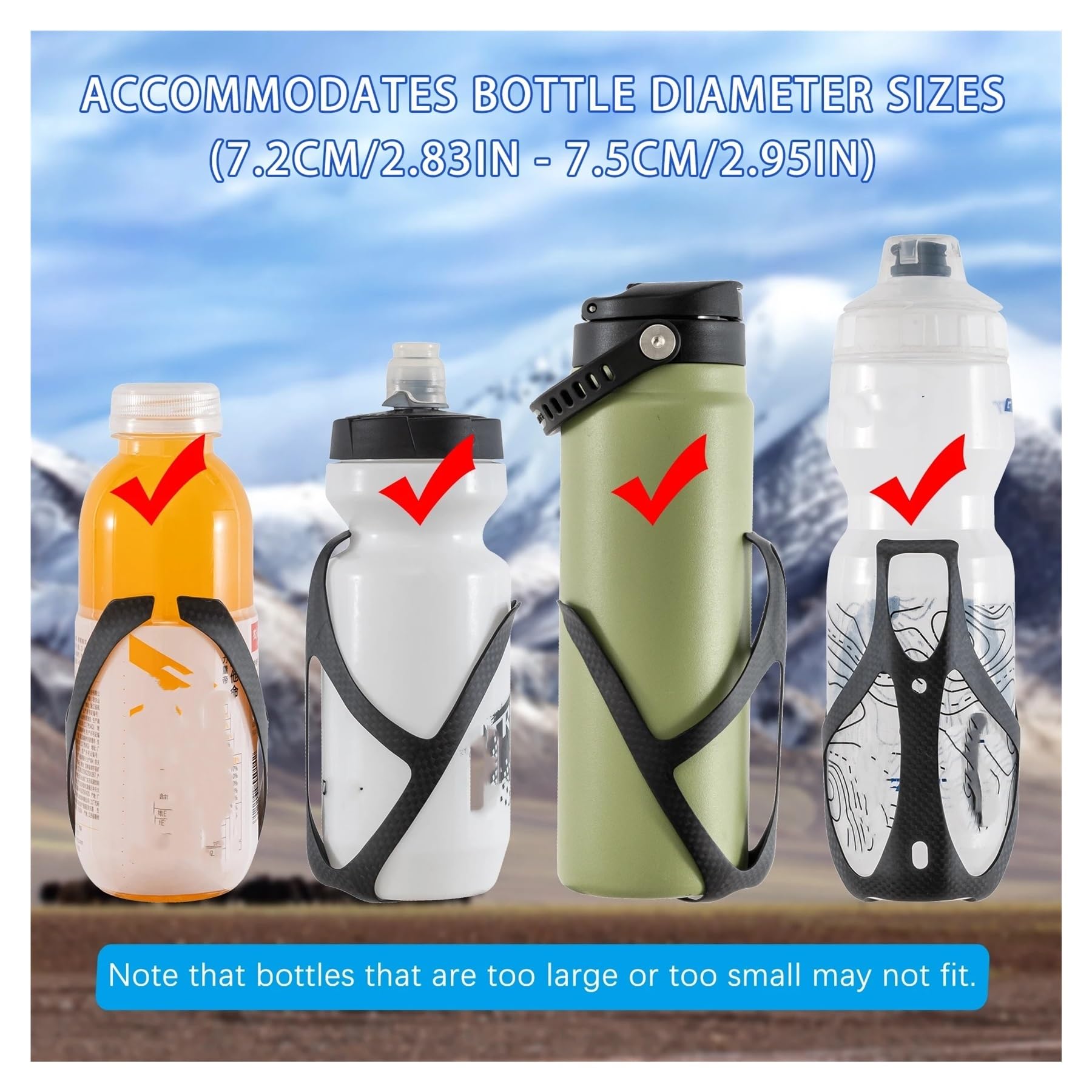 Becherhalter Motorrad Carbon Fahrrad Flaschenhalter Rennrad Schotter Käfige Mattschwarz