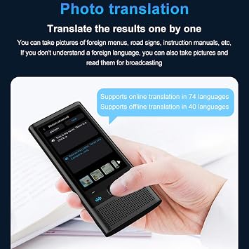 Language Translator Device 138 Languages, Upgraded for ChatGpt AI Translator 2 Way Real Time Voice Translation, Offline Photo Translation for Business, Learning