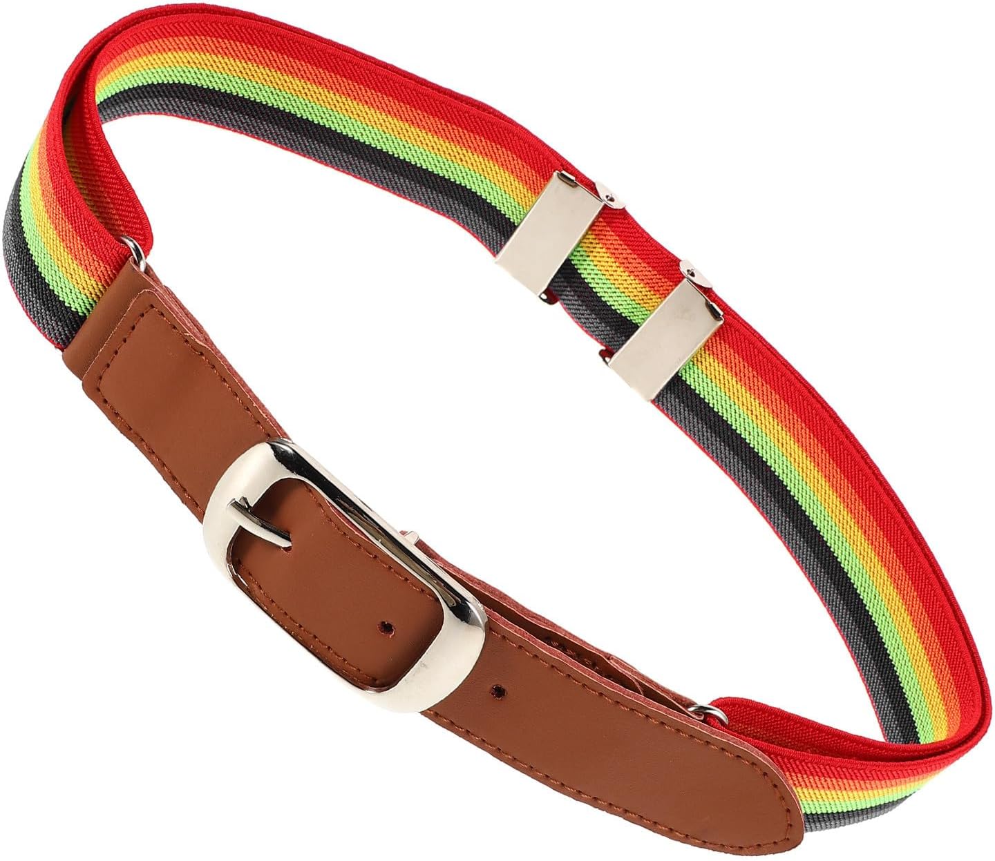 Adjustable Elastic Striped Baseball Belt for Men Women Stretch Sports Waistband with Snug Fit Multisport Running Basketball Hiking Workout Strap Rainbow Design for Comfortable