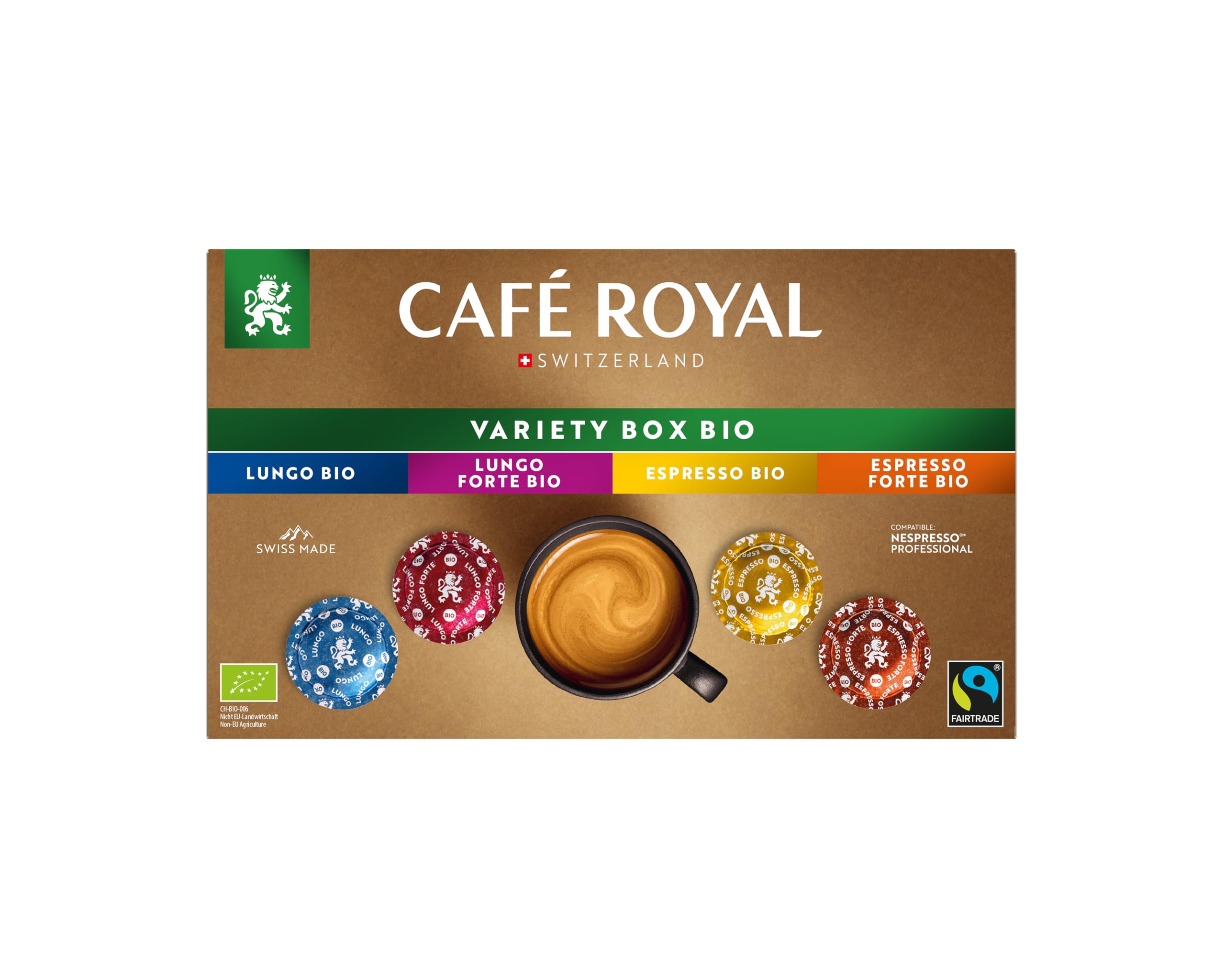 Café Royal Confezione di 40 tamponi professionali compatibili Nespresso (R) per ufficio e ospitalità, certificati Bio e Fairtrade (Confezione da 2)