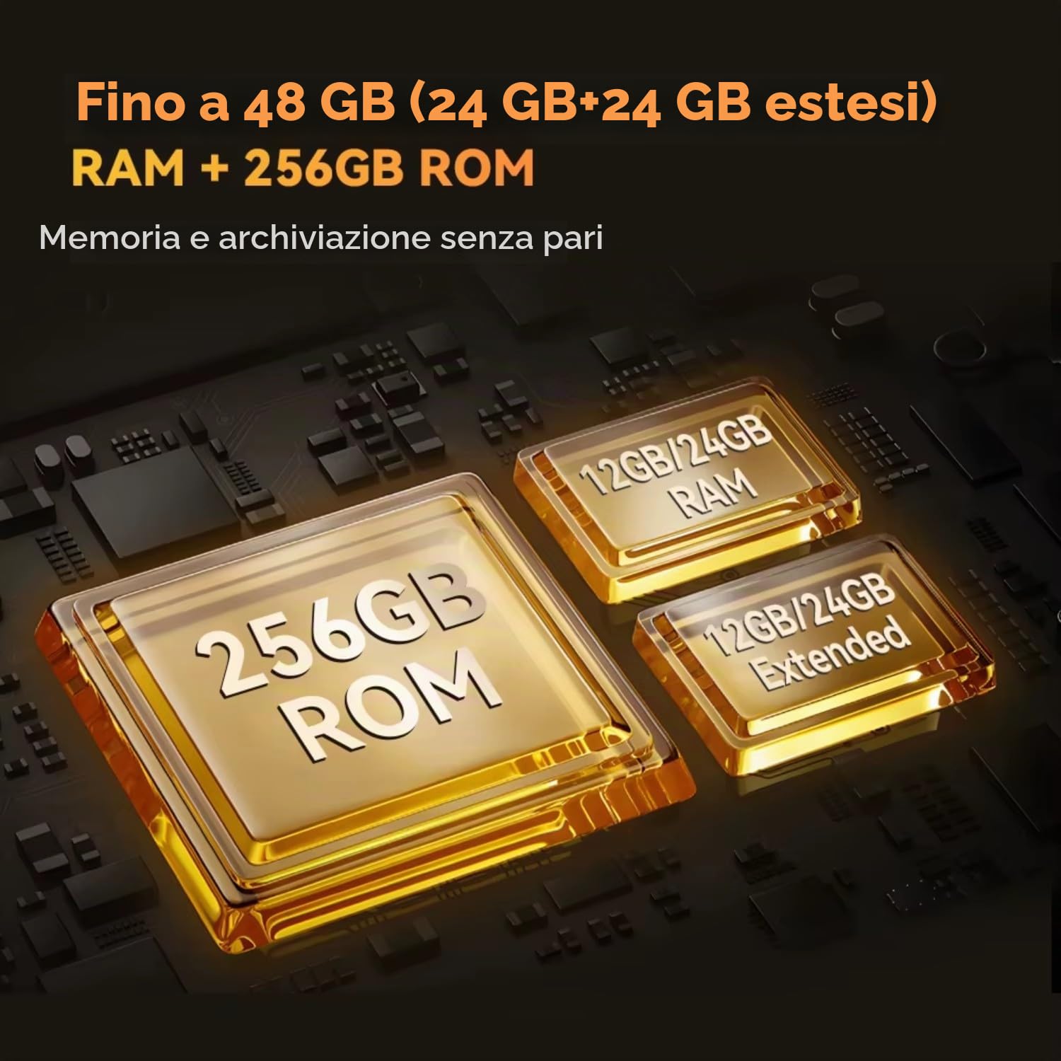 KingKong X PRO 5G 24GB RAM + 256GB ROM - Smartphone 6.72" FHD+ 144Hz, Camera 100 MP, Batteria 10200mAh, Android 14, Dimensity 8200, Nero.