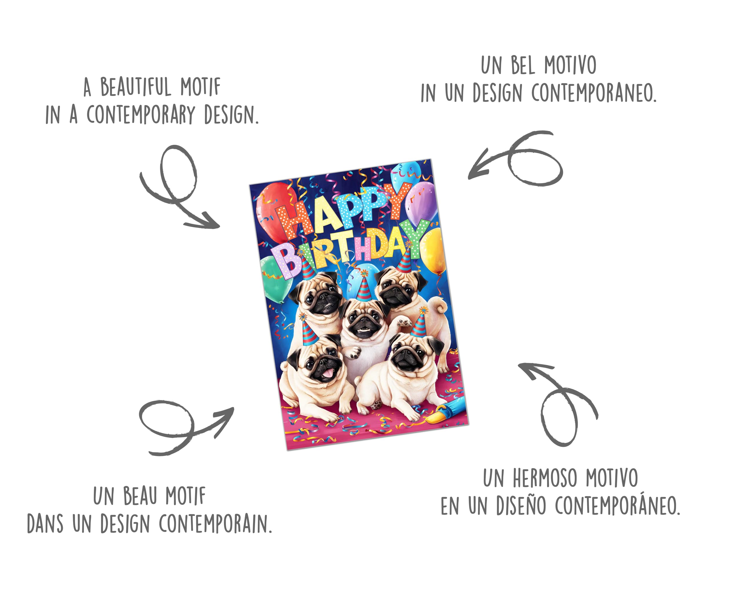 Edition Seidel Biglietto d'auguri quadrato Premium busta. Biglietto d'auguri per uomo, donna, bambino, cane, cappello da festa, divertente (GQ307 SW024