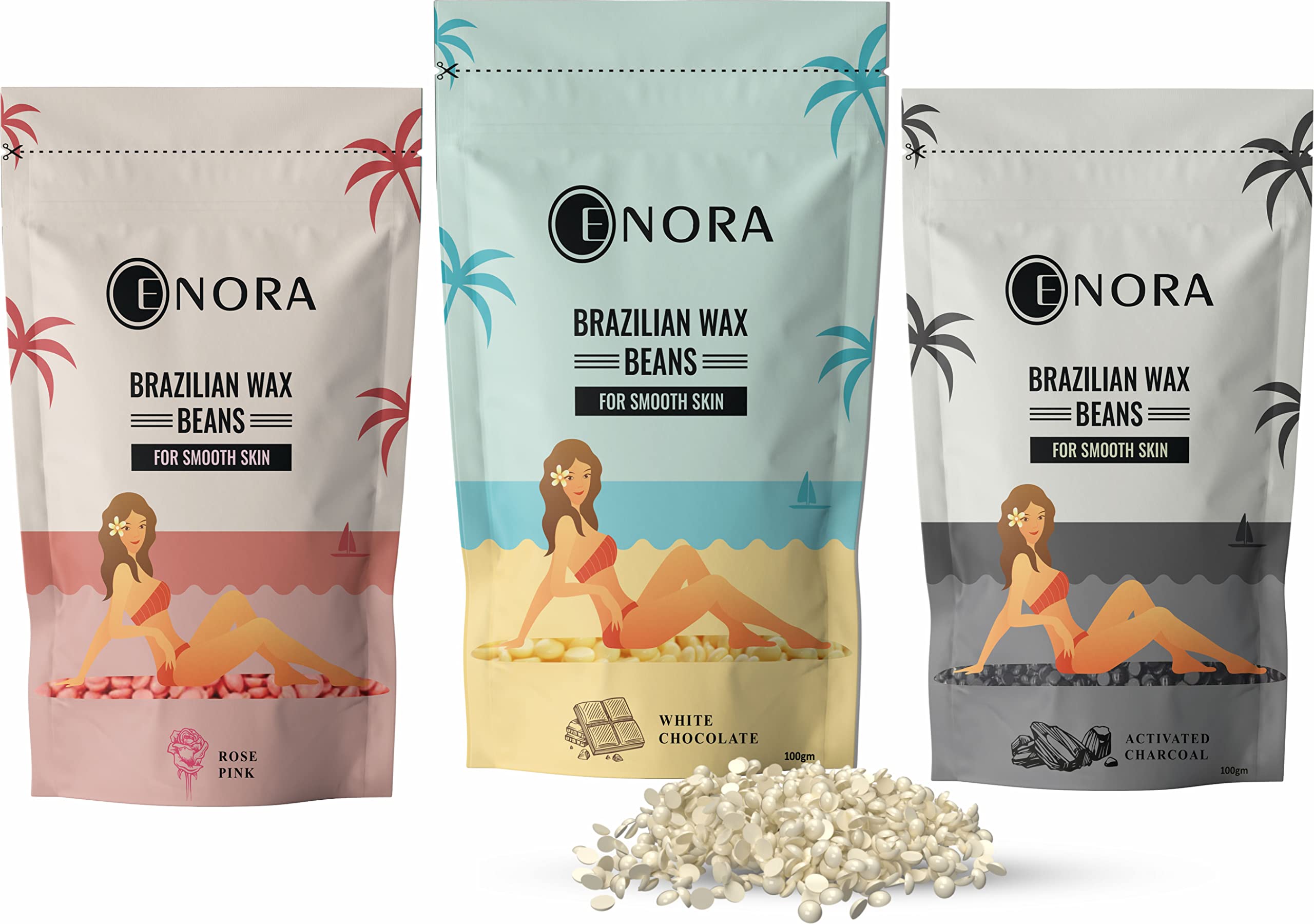 ENORA Painless Hair Removal Brazilian Stripless Hard Wax Beans Range :White Chocolate (100 Gram) + Rose Pink (100 Gram)+ Activated Charcoal (100 Gram)| Pack Of 3, Women (B0B2MKJLQ6) Amazon Price History, Amazon Price Tracker