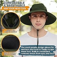 Vista 5 de EINSKEY Unisex Sun Hat, Waterproof Wide Brim Bucket Hat Packable Boonie Hat for Fishing Hiking Gardening Safari Beach